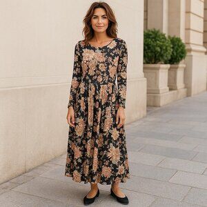 Vintage Laura Ashley Dress Maxi Floral Prairie Cottagecore Women's Large Italy
